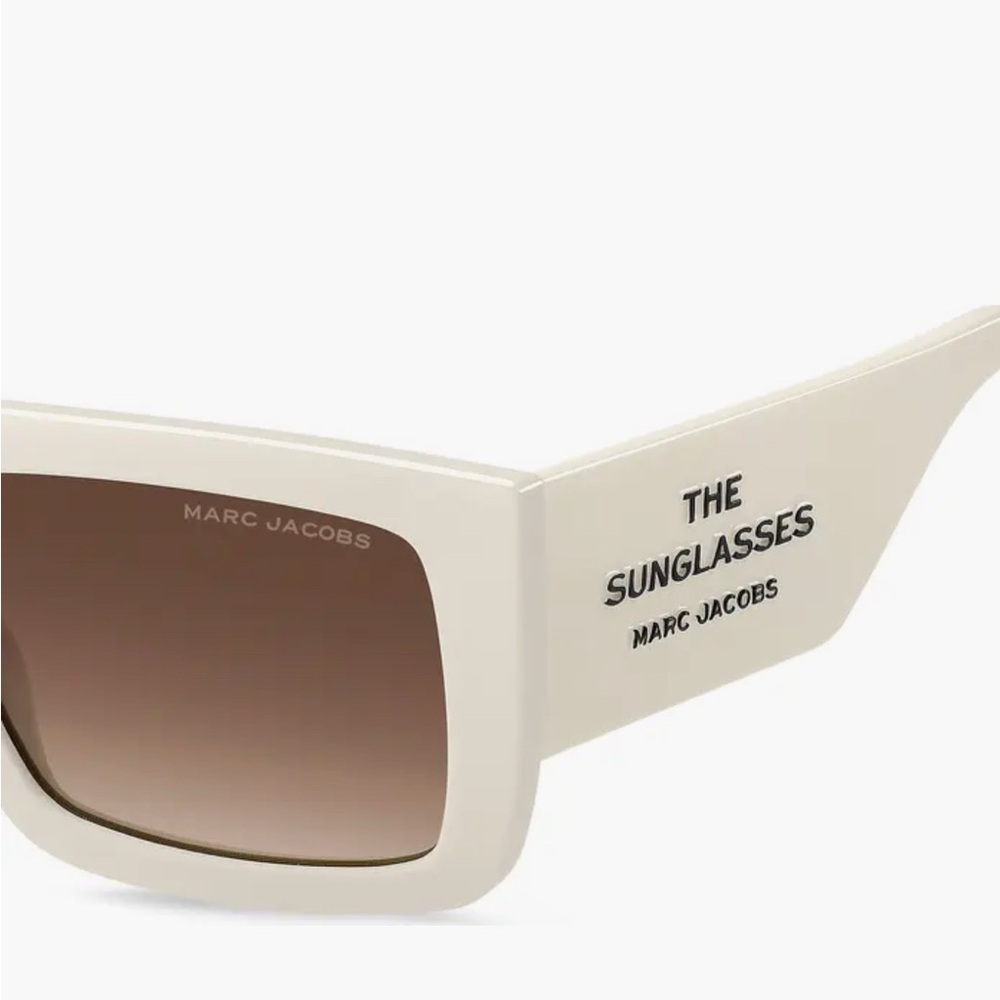 Marc Jacobs Cream Frame Square Sunglasses with Brown Gradient Lenses NEW! - Picture 3 of 4